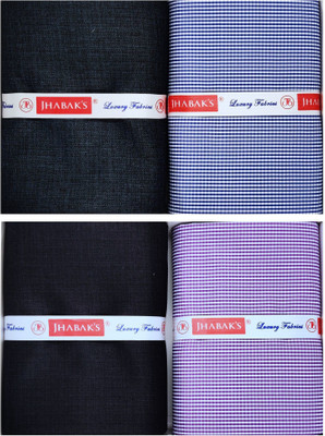 JHABAK'S Polycotton Checkered, Self Design Shirt & Trouser Fabric