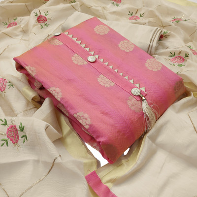 MEHZEEL FAB Jacquard Solid, Self Design, Printed Kurta & Churidar Material