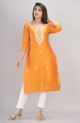 Flipkart on sale orange kurti