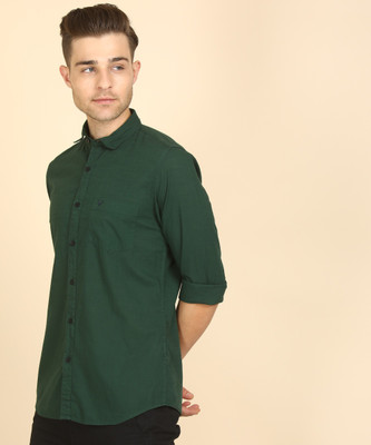 Allen Solly Men Solid Casual Blue Shirt