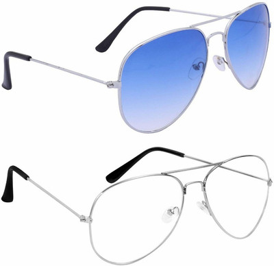 shah collections Aviator Sunglasses(For Boys & Girls, Clear, Blue)