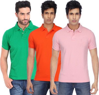 Concepts Solid Men Polo Neck Multicolor T-Shirt
