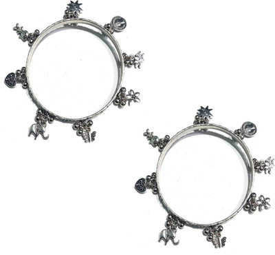 Gurjari Jewellers Brass Silver Bangle Set(Pack of 2)