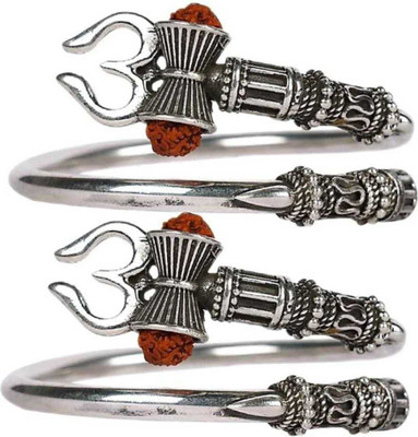 ruby collection Brass Silver Kada(Pack of 2)