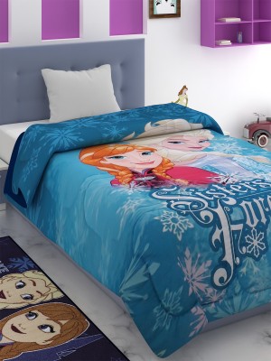 DISNEY Printed Single Comforter for  Mild Winter(Polyester, Blue)