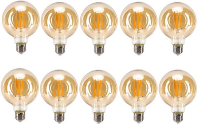Prop It Up 4 W Basic Round E27 LED Bulb(Yellow, Pack of 10)