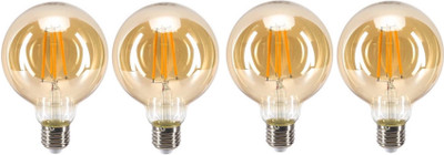 Prop It Up 4 W Basic Round E27 LED Bulb(Yellow, Pack of 4)