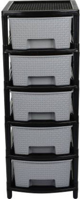 AK HUB 5 Layer Free Standing ( Silver ) Plastic Free Standing Cabinet(Finish Color - Silver, DIY(Do-It-Yourself))