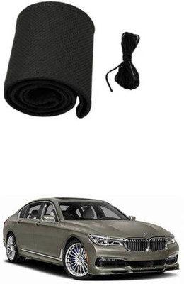 APICAL Hand Stiched Steering Cover For BMW Universal For Car(Black, Leatherite)