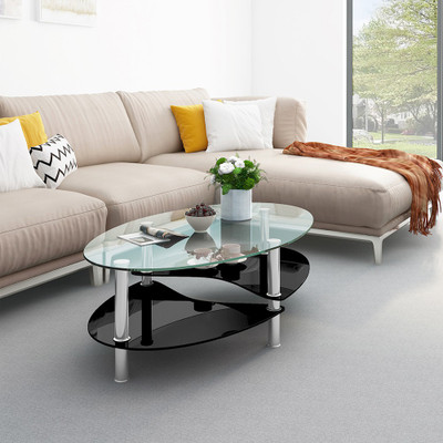 Flipkart Perfect Homes Eclipse Glass Coffee Table(Finish Color - Ebony Black)