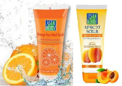 ASTABERRY Orange Scrub Facewash 100 ml + Apricot Scrub 60 ml ml(2 Items in the set)