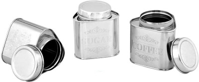 Dynore Steel Tea Coffee & Sugar Container  - 950 ml(Pack of 3, Silver)