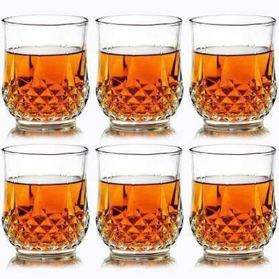 1st Time (Pack of 6) Royal Transparent Whisky Glass For Bar, Home, Restaurant, Hotel -K8 Glass Set Whisky Glass(250 ml, Glass, Clear)