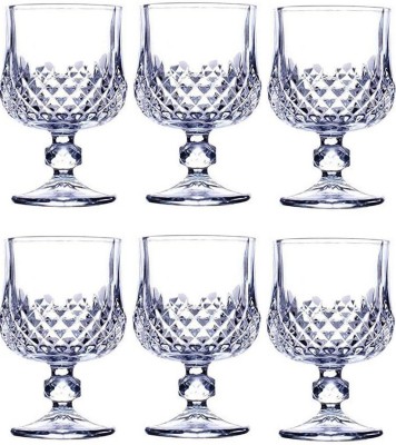Somil (Pack of 6) Multipurpose Drinking Glass -B14 Glass Set Wine Glass(150 ml, Glass, Clear)