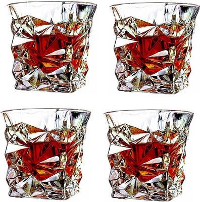 1st Time (Pack of 4) Royal Transparent Whisky Glass For Bar, Home, Restaurant, Hotel -K3 Glass Set Whisky Glass(250 ml, Glass, Clear)