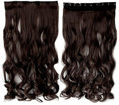 SAMYAK Clip-in Brown Wavy/Curly Hair Extension