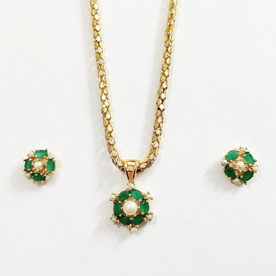 Jewels Corner Brass Rhodium Gold Jewellery Set(Pack of 1)