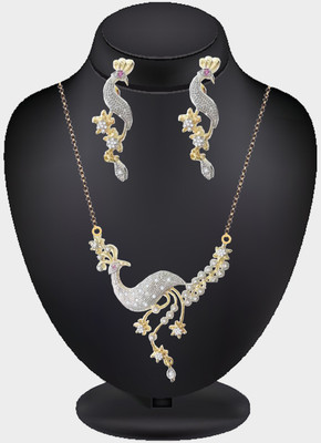 Bhagya Lakshmi Alloy Gold-plated White, Black Jewellery Set(Pack of 1)