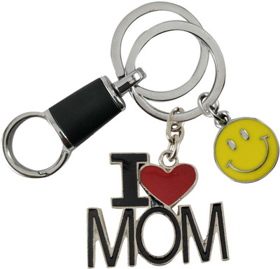 SHOKY LOOKS I Love Mom Multicolor design with Love Smiley along with best quality Hook for your Car, Bike and other keys that give your key to new attractive look ` Key Chain