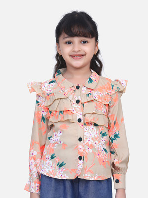 CUTIEKINS Girls Casual Polyester Shirt Style Top(Multicolor, Pack of 1)