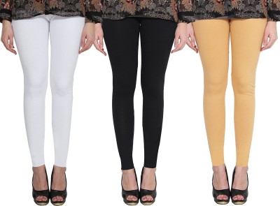 Clarita Ankle Length Ethnic Wear Legging(White, Black, Gold, Solid)