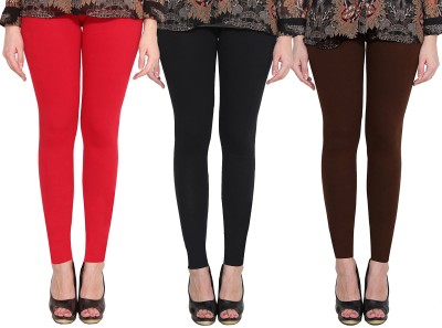 Clarita Ankle Length Ethnic Wear Legging(Red, Black, Brown, Solid)