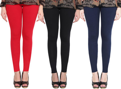 Clarita Ankle Length Ethnic Wear Legging(Red, Black, Dark Blue, Solid)