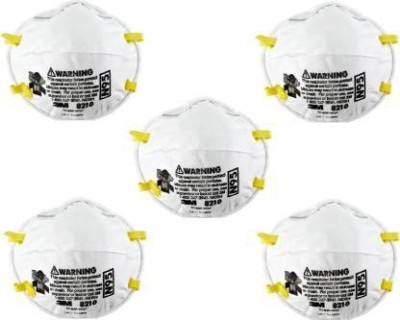 3M Particulate Respirator 8210, N95 Mask, NIOSH Approved(White, Free Size, Pack of 5)
