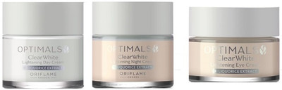 Oriflame Optimals Clear White Lightening Day- Night And Eye Cream Combo(115 ml)