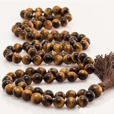 SONIRO Tiger Eye Crystal Stone 10 mm Round Beads for for Jewellery Making Necklace Bracelet Mala Beads Tiger's Eye Crystal Chain