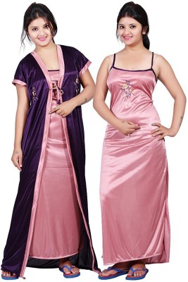 jdfashion Women Robe(Pink, Purple)