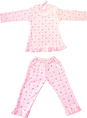 RG Collection Baby Girls Printed Multicolor Night Suit Set