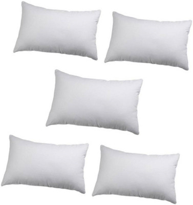 GKM Polyester Fibre Solid Sleeping Pillow Pack of 5(White)