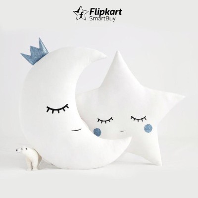 Flipkart SmartBuy Polyester Fibre Toons & Characters Cushion Pack of 2(White, Blue)