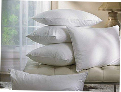 GKM Polyester Fibre Solid Sleeping Pillow Pack of 5(White)