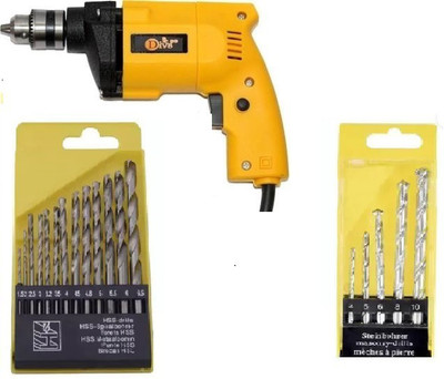ruhitools RR 10B 10 MM Drill Machine + 13 PCS HSS Bit + 5 PCS Masonary Bit RR 10B 10 MM Drill Machine + 13 PCS HSS Bit + 5 PCS Masonary Bit Pistol Grip Drill(10 mm Chuck Size) ruhitools RR 10B 10 MM Drill Machine + 13 PCS HSS Bit + 5 PCS Masonary Bit RR 10B 10 MM Drill Machine + 13 PCS HSS Bit + 5 PCS Masonary Bit Pistol Grip Drill(10 mm Chuck Size)