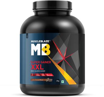 MUSCLEBLAZE Super Gainer XXL Weight Gainers/Mass Gainers  (2 kg, Cookies &amp; Cream)