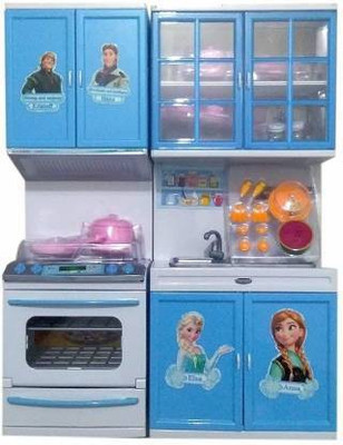 rcare collection Frozen Kitchen Play Set with Refrigerator for Baby Girls (Multicolour) (2 Fold)