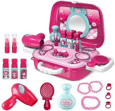 Jugutoz Girl's Non-Toxic Plastic Pretend Play Vanity Set/Beauty Kit (Age 2 3 4 5 6-Year-Olds)