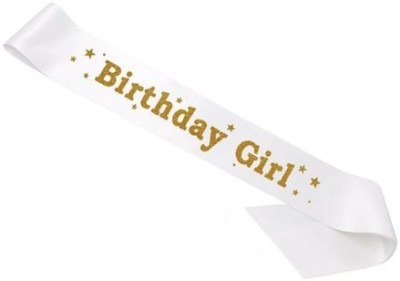 PartyballoonsHK Birthday Girl Sash Party Accessories White