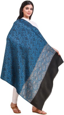 CLASSIC SALES Wool Solid Women Shawl(Blue)