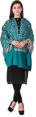 Kashmiri queen Wool Printed Women Shawl(Green)