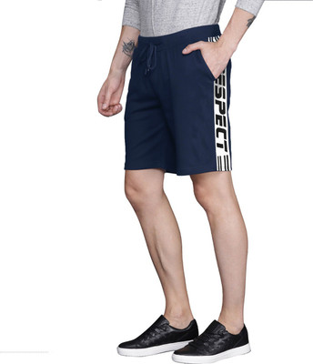 MANIAC Printed Men Dark Blue, White Regular Shorts