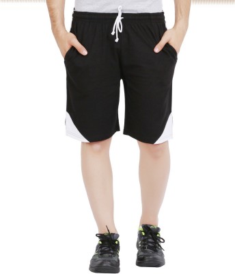 CHECKERSBAY Solid Men Black Sports Shorts