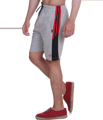 Vego Solid Men Grey Regular Shorts