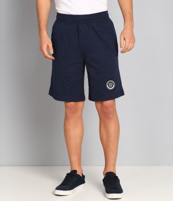 VAN HEUSEN Solid Men Dark Blue Basic Shorts