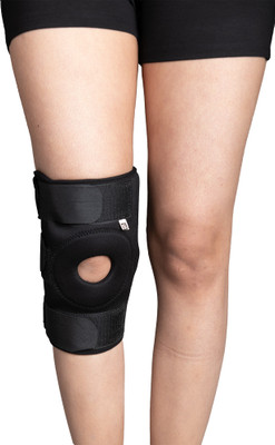 HULARA Open Patella Hinged Knee Brace for Knee Joint Pain Relief Knee Support Black-S Knee Support(Black)