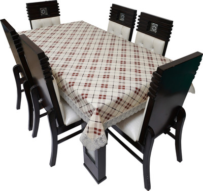 LITHARA Checkered 8 Seater Table Cover(Multicolor, Polyester)