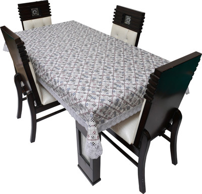 LITHARA Abstract 4 Seater Table Cover(Grey, Polyester)