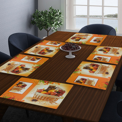 LooMantha Rectangular Pack of 6 Table Placemat(Multicolor, PVC)